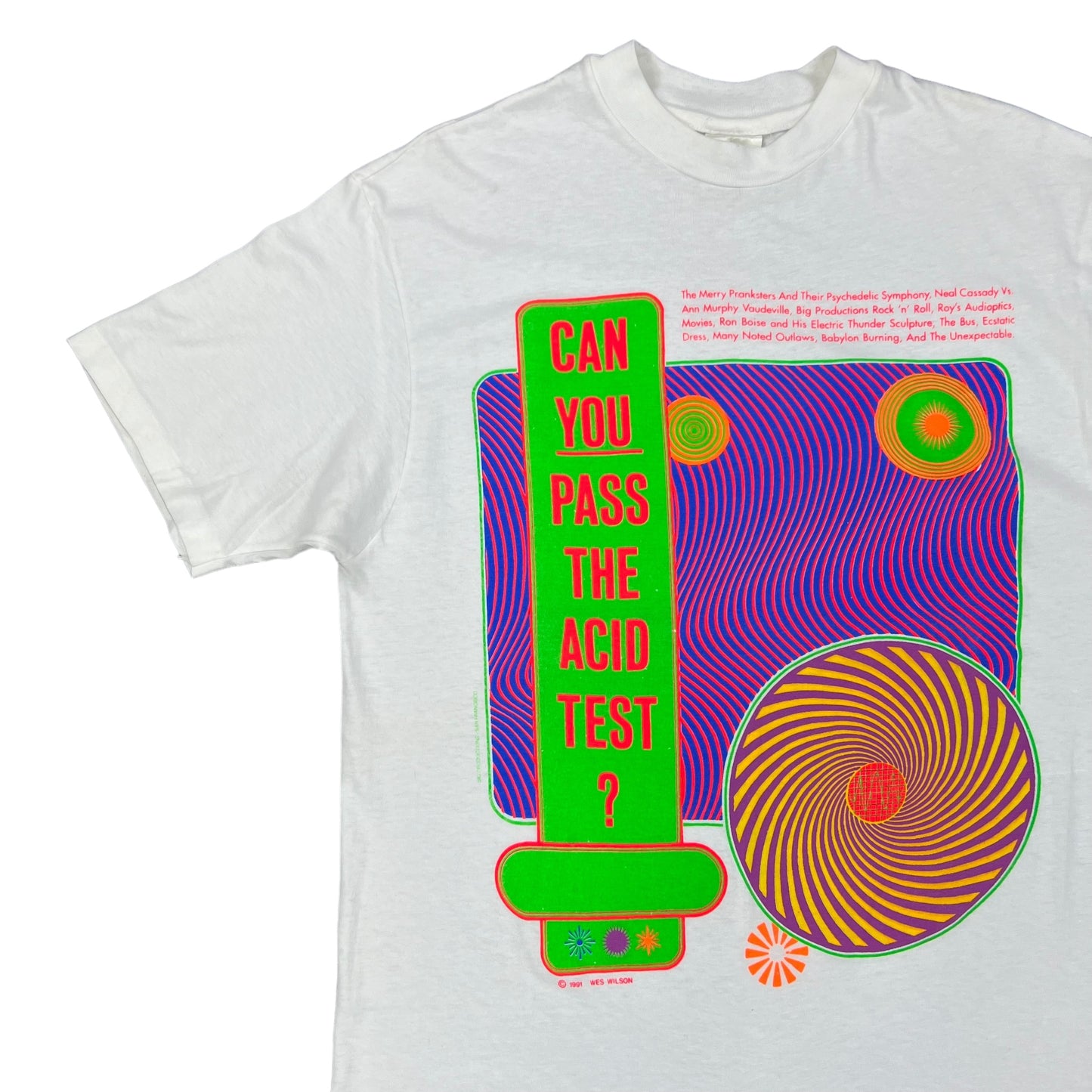 Vintage 1991 Can You Pass The Acid Test? Merry Pranksters tee (L)