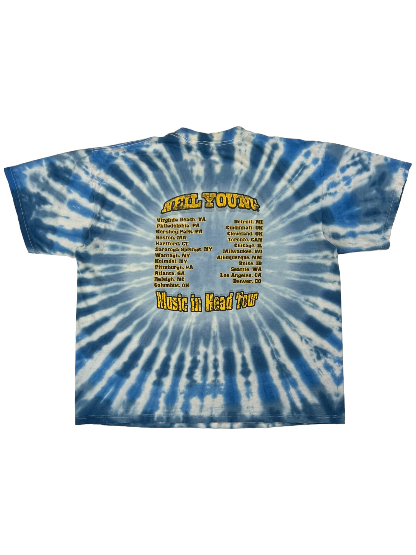 Vintage 2000 Neil Young Music in Head tour tie dye tee (XL)