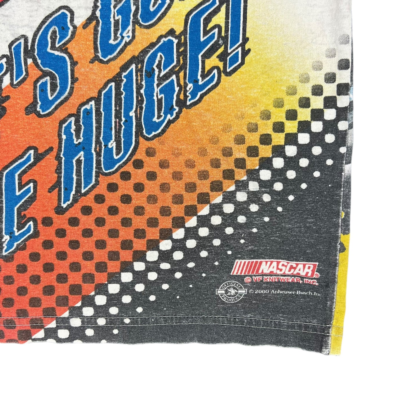 Vintage 2000 NASCAR Dale Earnhardt Jr. all over print racing tee (L)