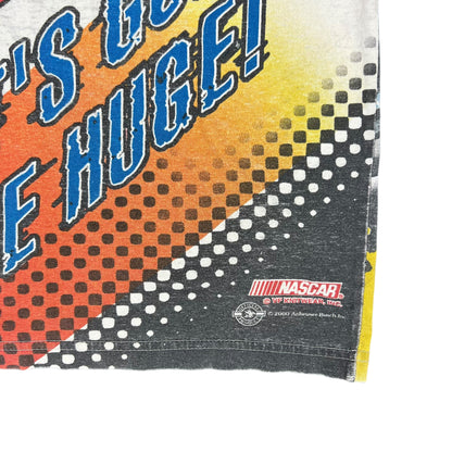 Vintage 2000 NASCAR Dale Earnhardt Jr. all over print racing tee (L)