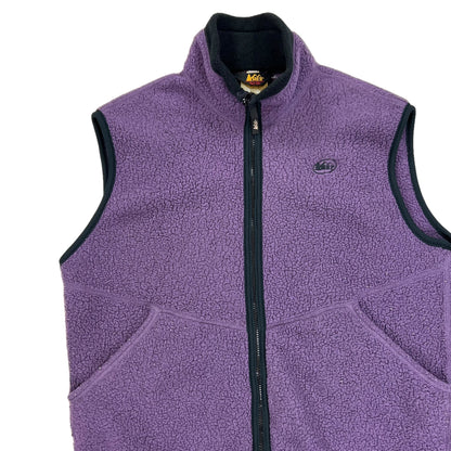 Vintage 90s REI deep pile purple vest (L)