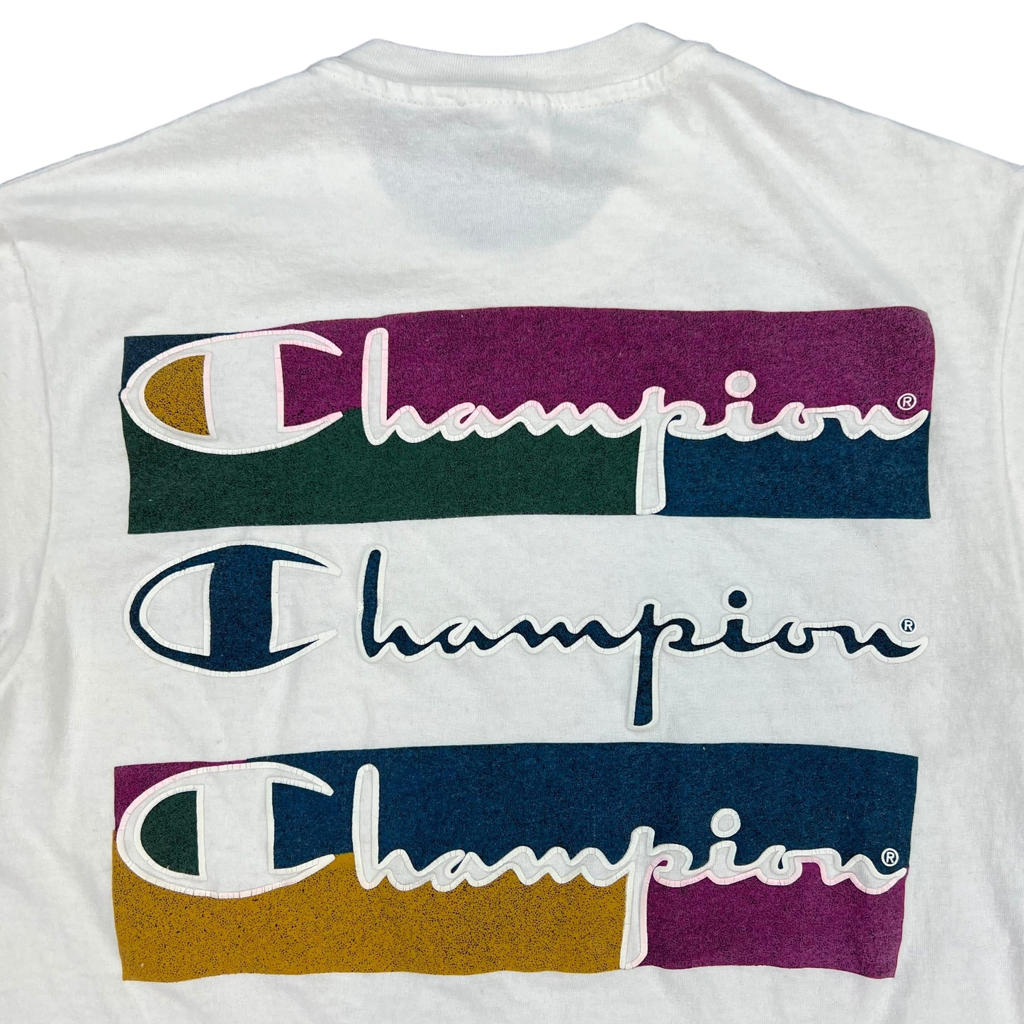 Vintage 90s champion tri logo tee (L)