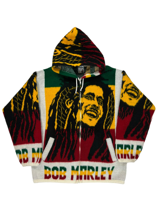 Vintage 90s Bob Marley all over print wool hoodie (XL)