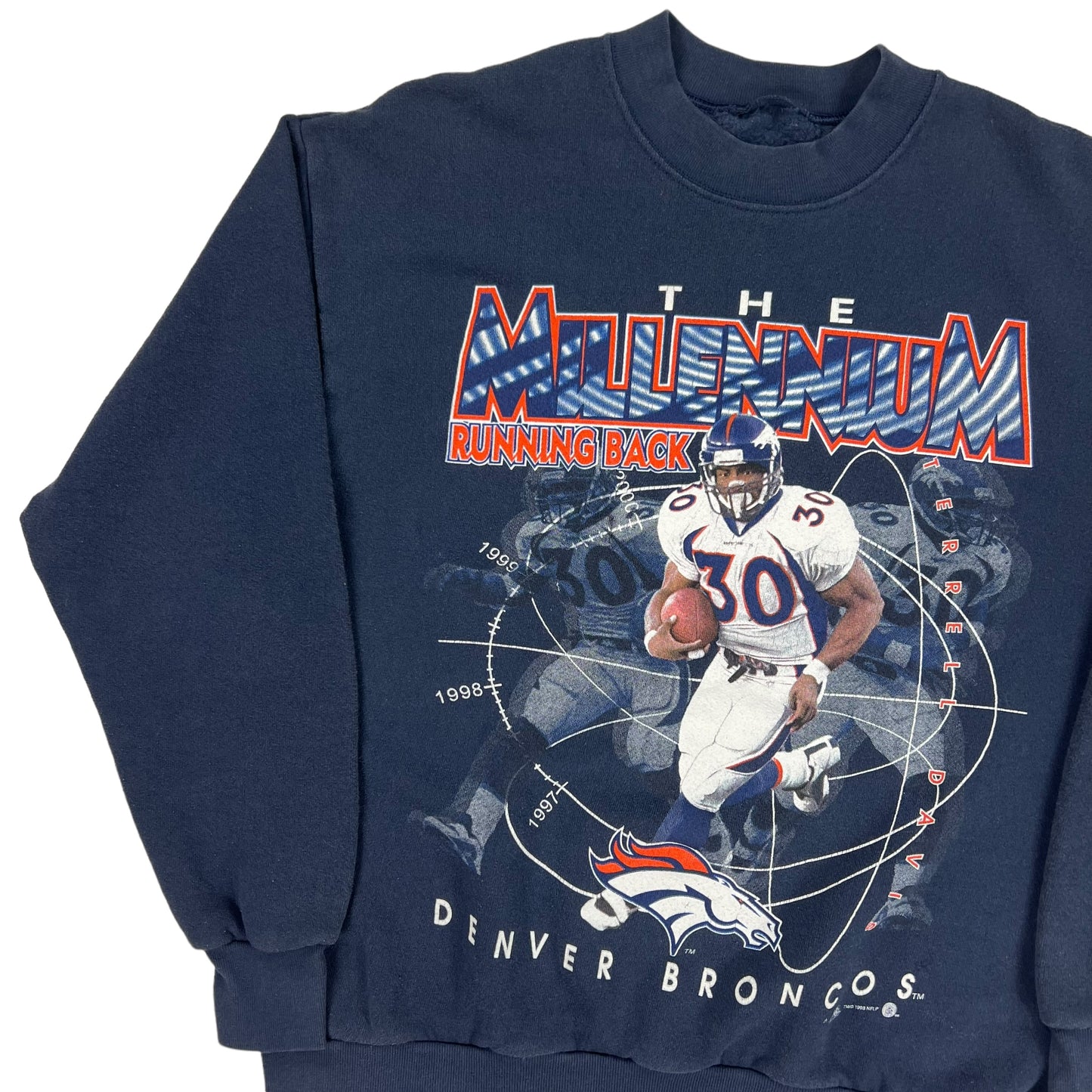 Vintage 1998 Denver Broncos Terrell Davis running back crewneck (L)