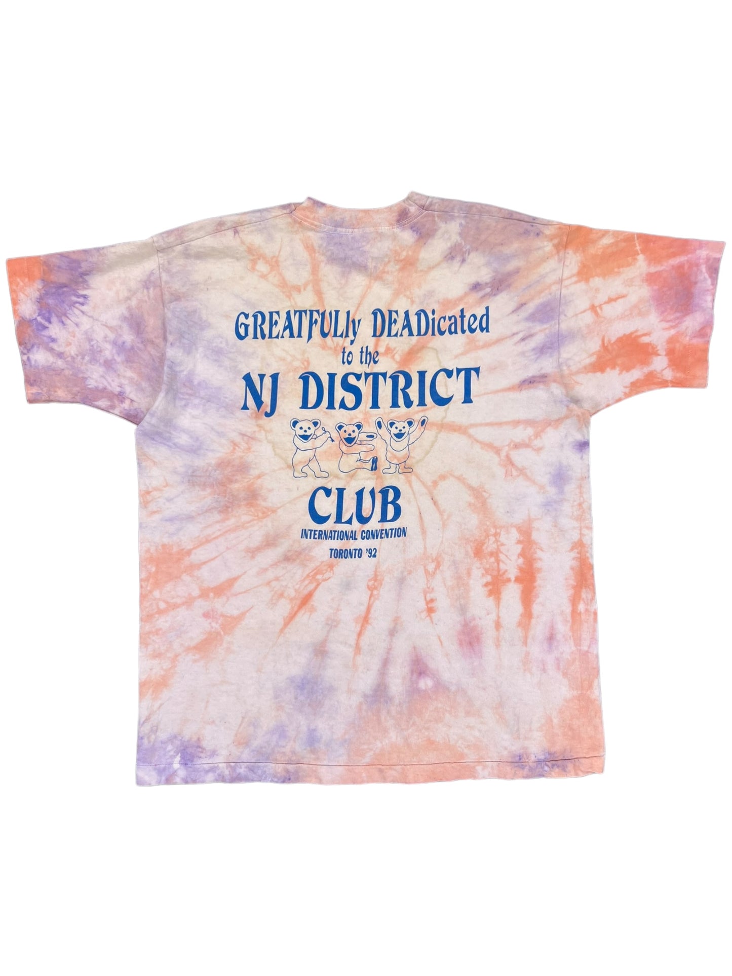 Vintage 1992 Grateful Dead marching bears tie dye NJ district tee (XL)