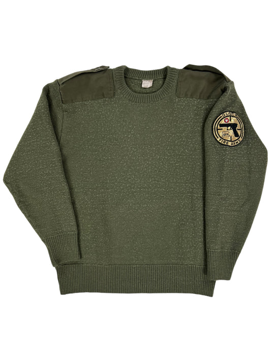 Vintage 80s military Glock fire arms patch sweater (M)