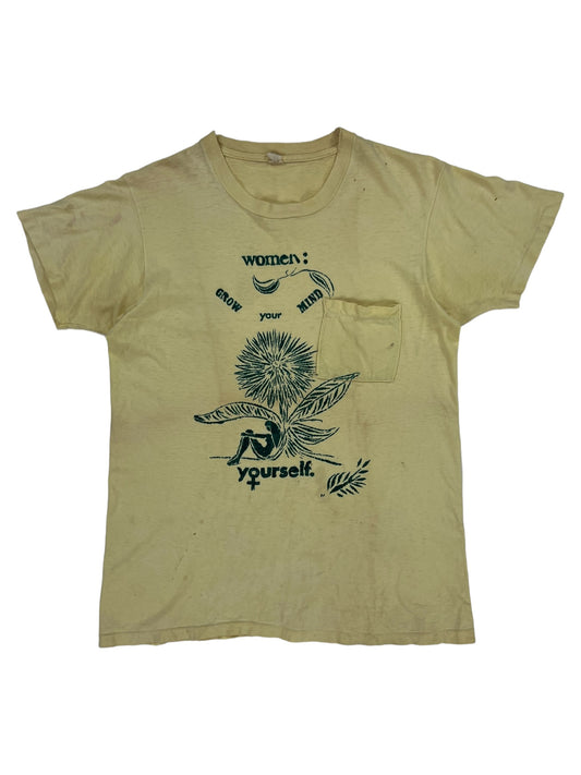 Vintage 70s Women: grow your mind yourself tee (M)