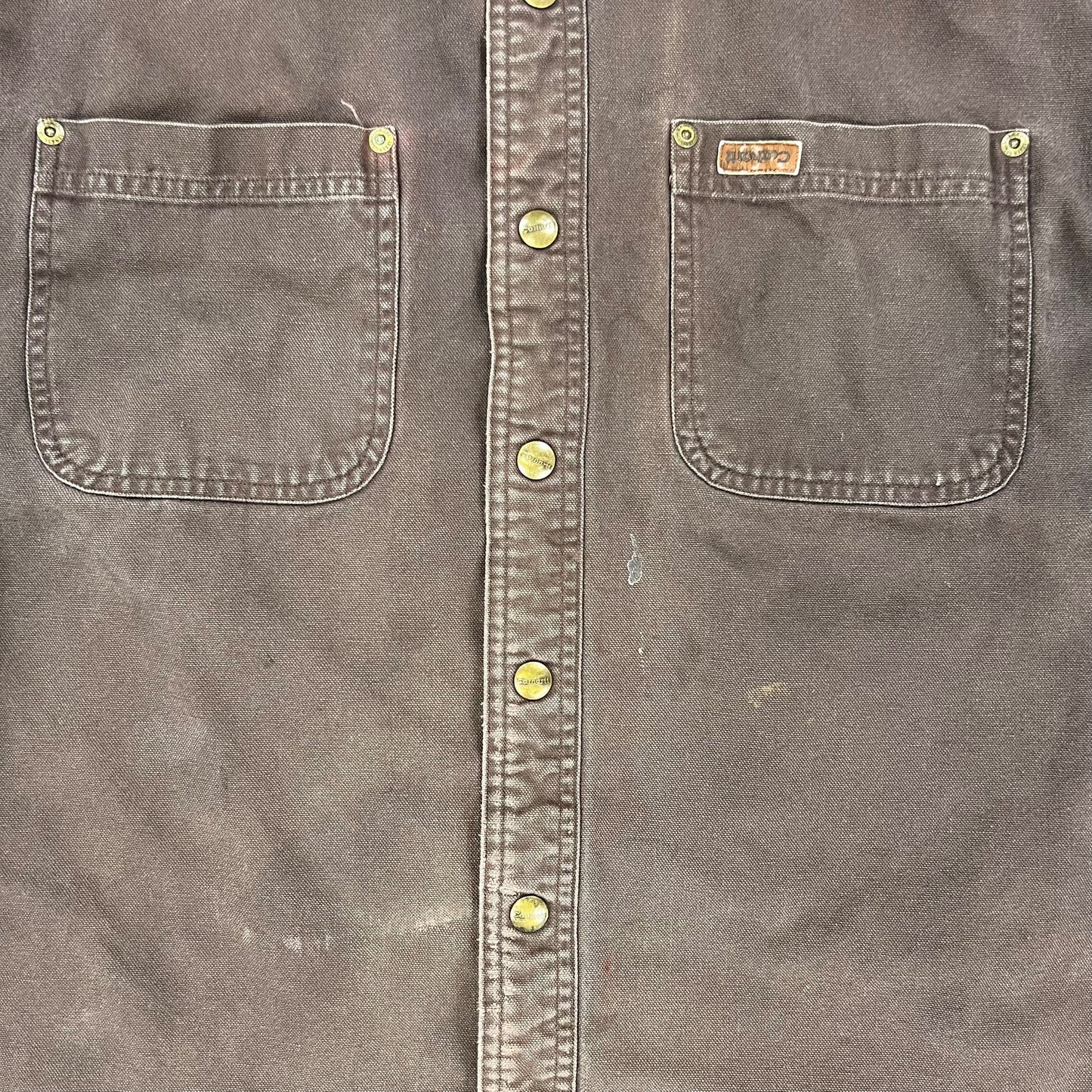 Vintage Y2K Carhartt thrashed lined snap button up shirt (L)