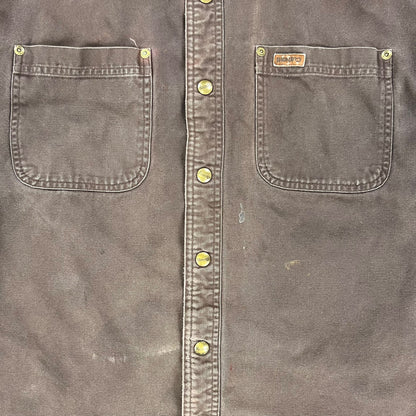 Vintage Y2K Carhartt thrashed lined snap button up shirt (L)