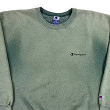 Load image into Gallery viewer, Vintage 90s Champion mini script faded green crewneck (L)