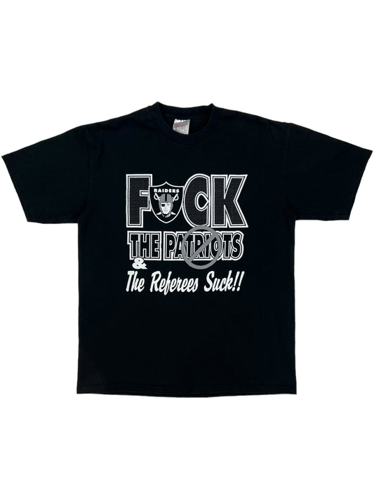 Vintage Y2K Oakland Raiders fuck the patriots tuck rule tee (L)