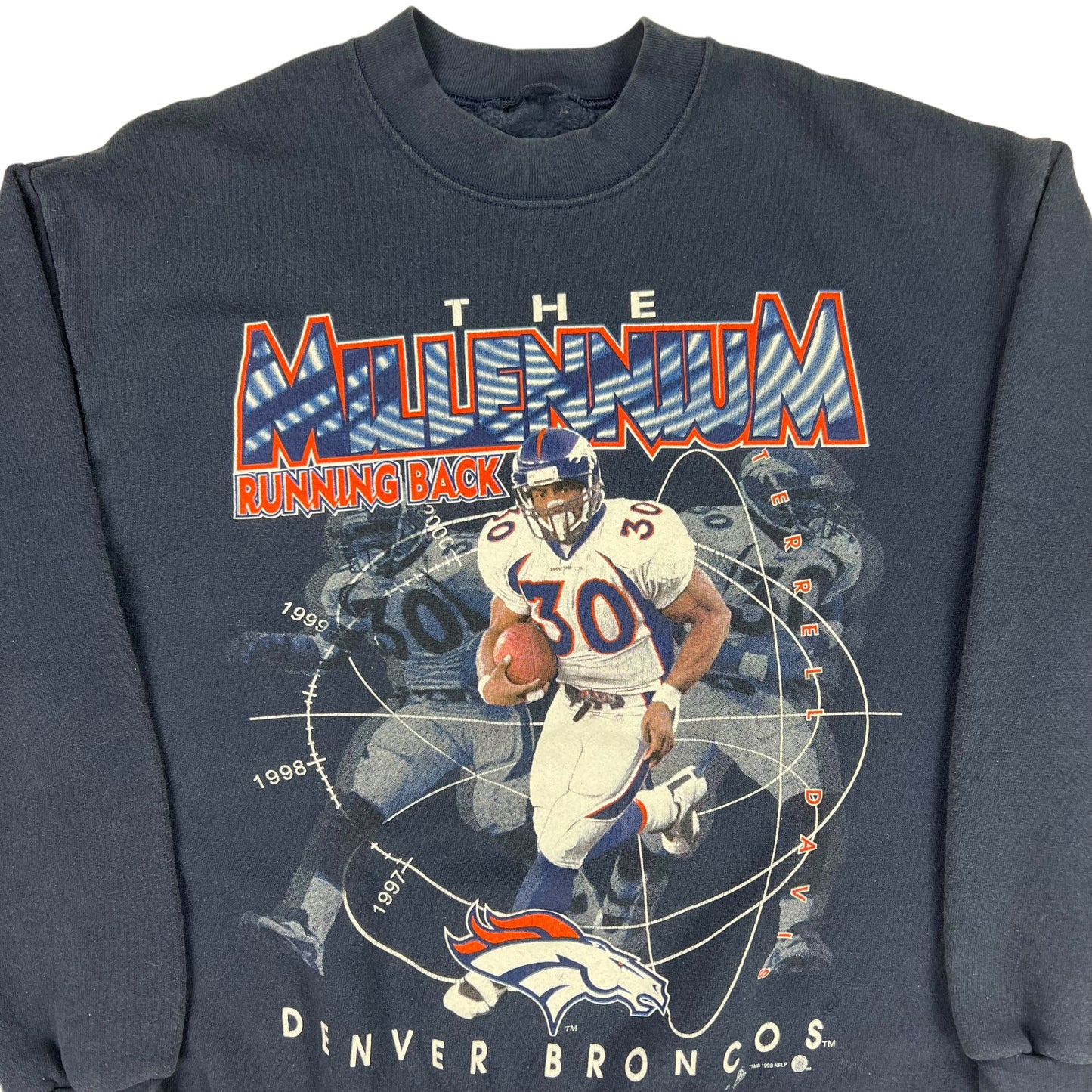 Vintage 1998 Denver Broncos Terrell Davis running back crewneck (L)