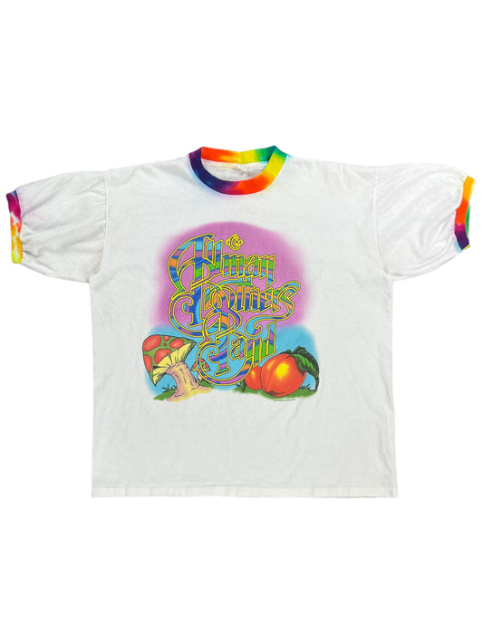 Vintage 1996 The Allman Brothers Band Give Peach A Chance tie dye ringer tee (XL)