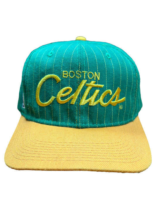 Vintage 90s Sports Specialities Boston Celtics single line wool pinstripe SnapBack