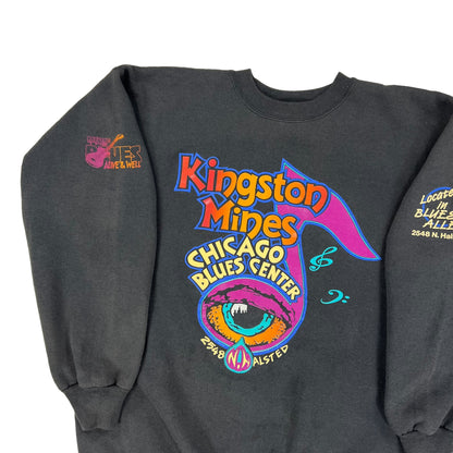 Vintage 90s Kingston Mines Chicago Blues center crewneck (L)