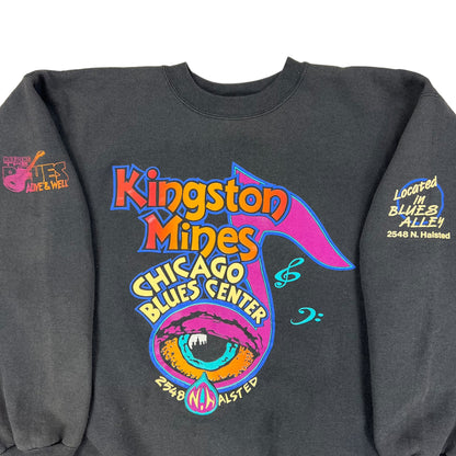 Vintage 90s Kingston Mines Chicago Blues center crewneck (L)