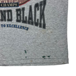 Vintage 90s Long Gone Oakland Raiders Silver & Black 3/4 sleeve tee (XL)