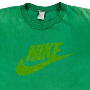Vintage 70s Nike pin wheel swoosh logo faded green tee (M)