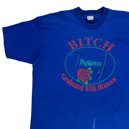 Vintage 90s Bitch Graduated with honors faded tee (XL)