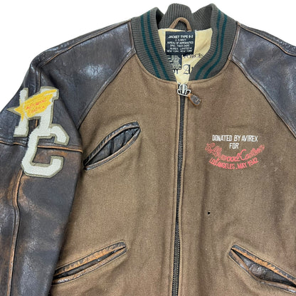 Vintage 1989 Avirex Hollywood Canteen leather varsity type G-2 jacket (L)