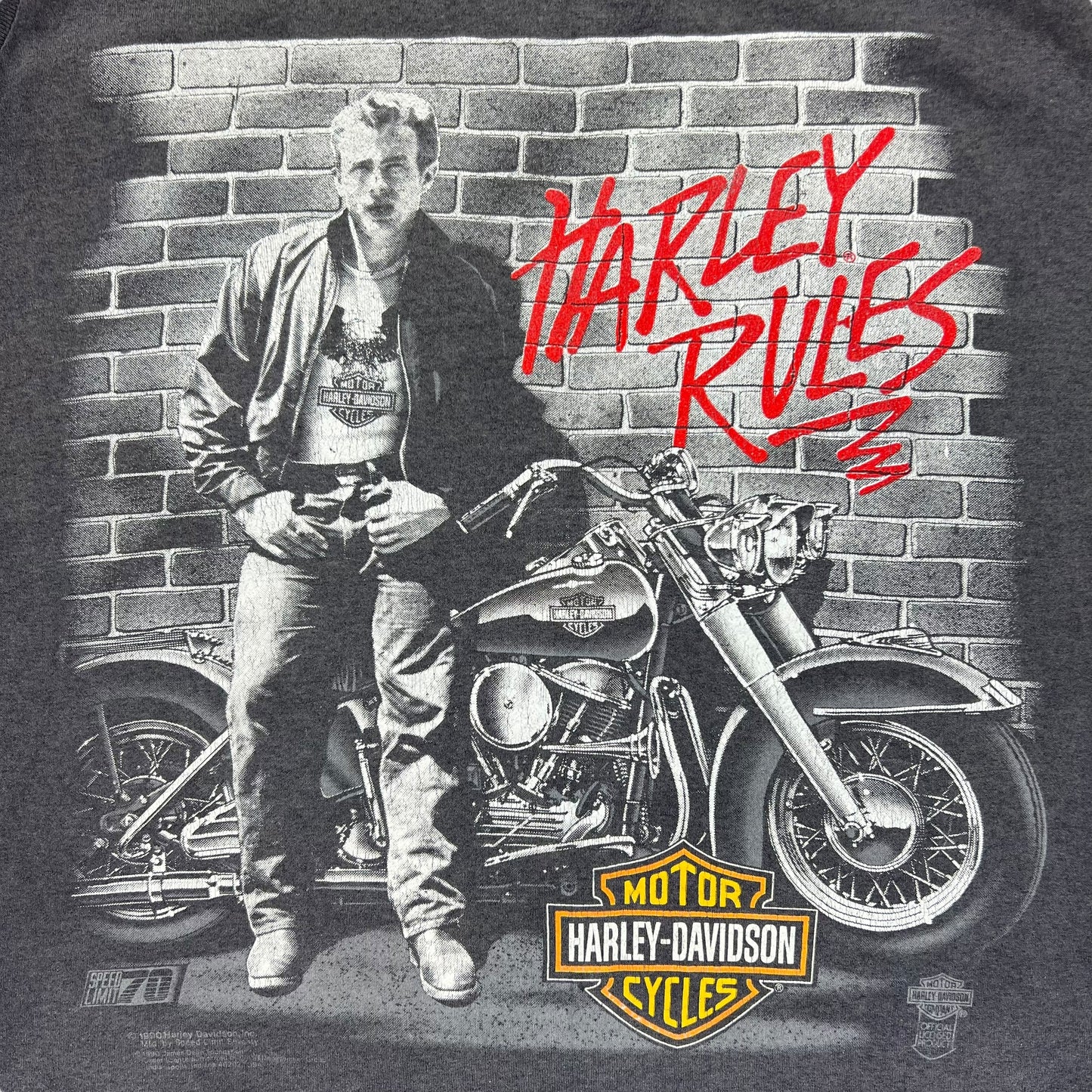 Vintage 1990 Harley Davidson Motorcycles James Dean tank top (M)