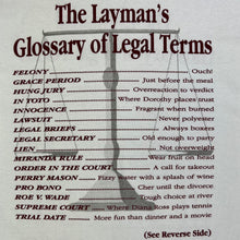 Load image into Gallery viewer, Vintage 90s The Layman’s Glossary of Legal Terms Lawyer attorney text tee (XL)