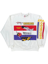 Load image into Gallery viewer, Vintage 90s Fruit of the Loom Oshkosh Sport Aviation jet planes crewneck (L) DS NWT