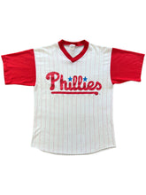 Load image into Gallery viewer, Vintage 90s Philadelphia Phillies MLB striped jersey tee (M)