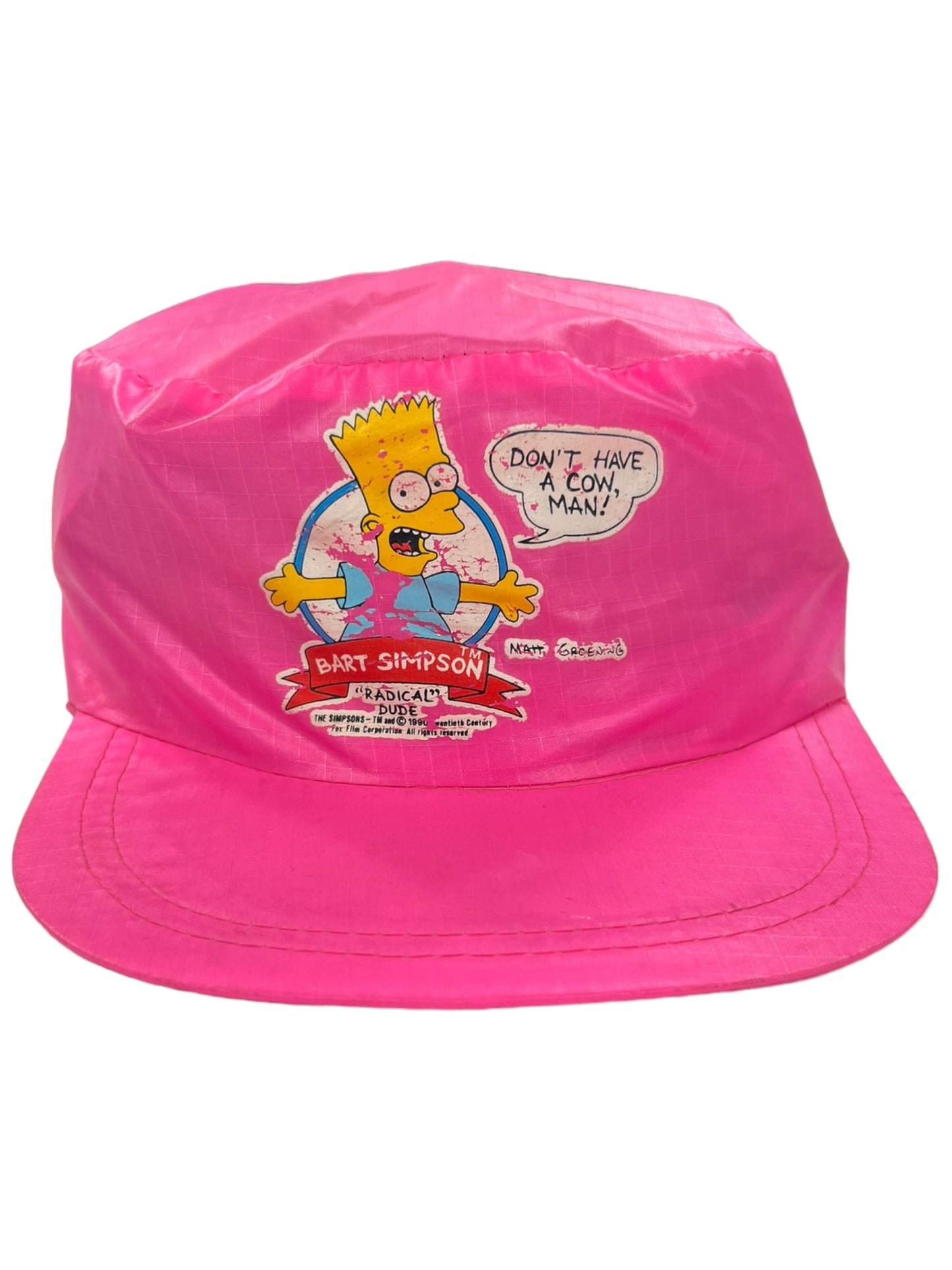 Vintage 1990 Bart Simpson don’t have a cow man painters cap