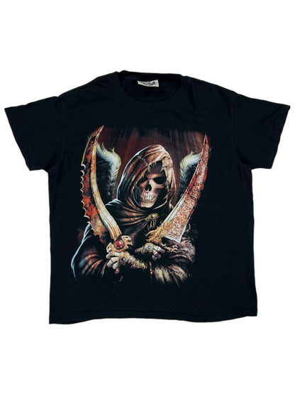 Vintage Y2K Skeleton grim reaper style tee (M)