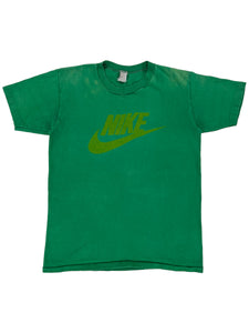 Vintage 70s Nike pin wheel swoosh logo faded green tee (M)