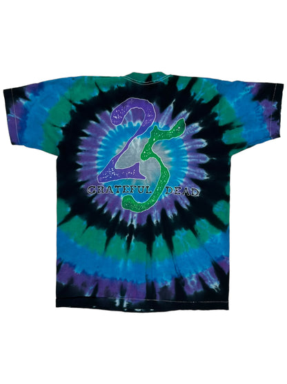 Vintage 1990 Liquid Blue Grateful Dead motif 25 years tie dye band tee (L)