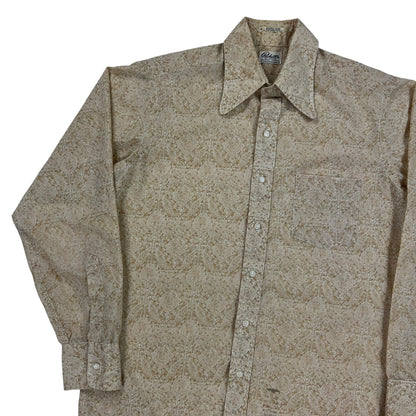 Vintage 60s Pucketts all over print button up shirt (L)