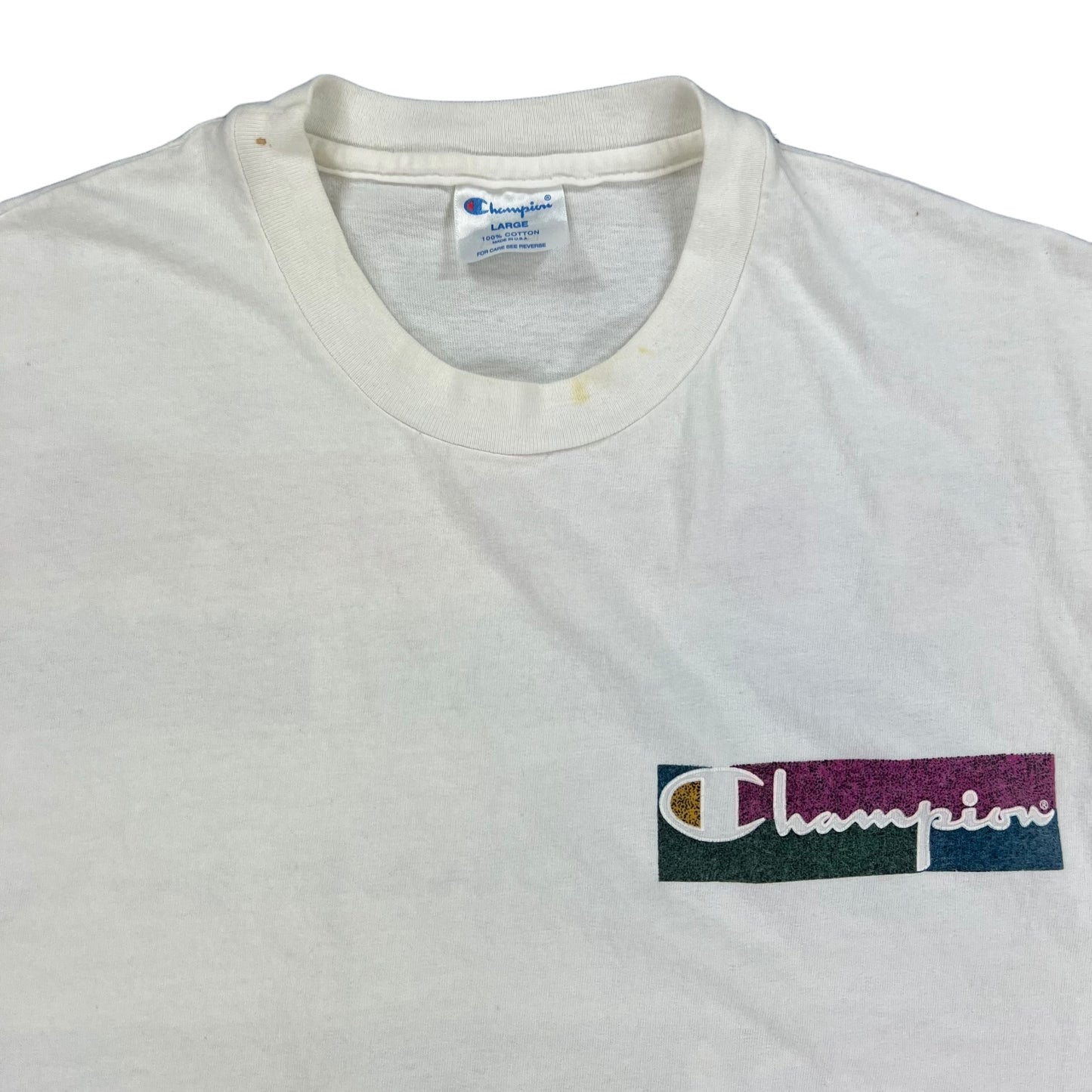 Vintage 90s champion tri logo tee (L)