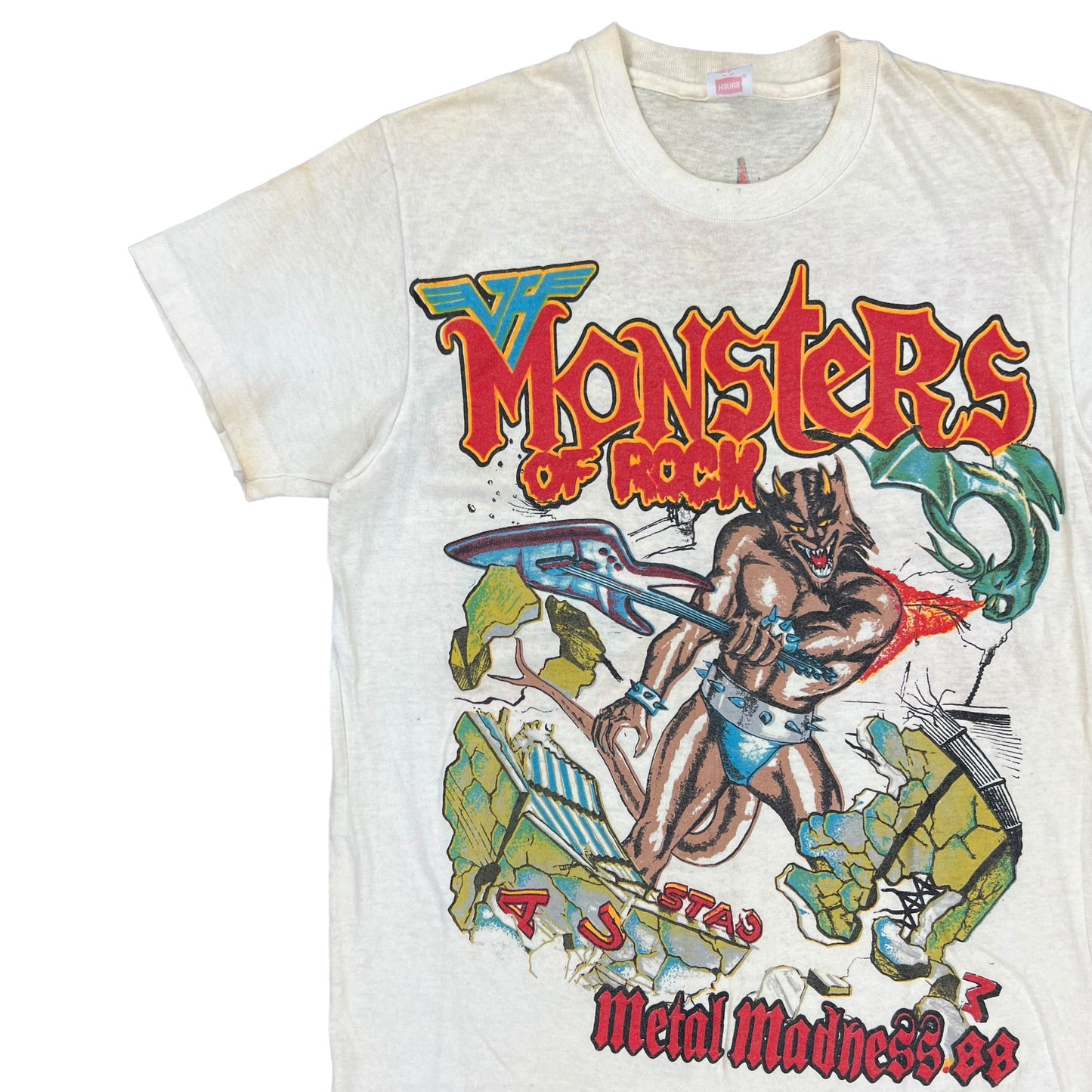 Vintage 1988 Monsters of Rock Van Halen Metallica band tee (S)