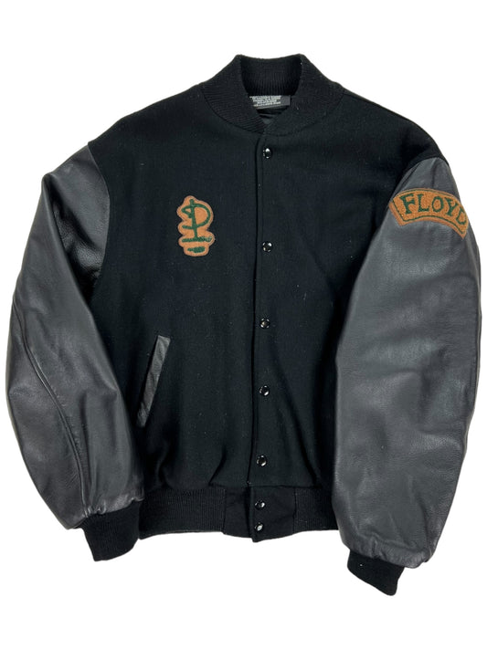 Vintage 90s Pink Floyd Division Bell leather varsity jacket (L)