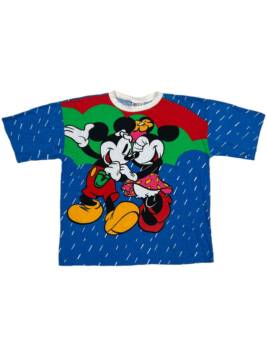 Vintage 90s Disney Mickey & Minnie Mouse all over print tee (L)