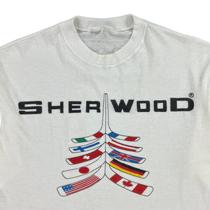 Vintage 80s Sherwood hockey stick 3/4 sleeve tee (M)