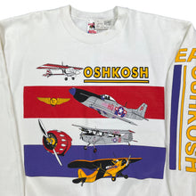 Load image into Gallery viewer, Vintage 90s Fruit of the Loom Oshkosh Sport Aviation jet planes crewneck (L) DS NWT