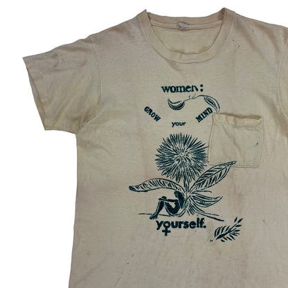 Vintage 70s Women: grow your mind yourself tee (M)