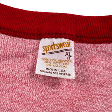Load image into Gallery viewer, Vintage 80s Rayon blend Kinney Hose Co Butler NJ red heather ringer tee (L/XL)