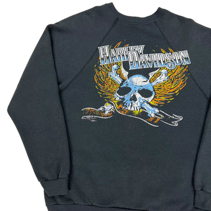 Vintage 80s Harley Davidson Motorcycles skull crewneck (L)