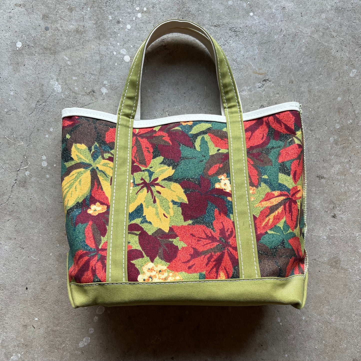 Vintage Y2K L.L. Bean Boat & Tote floral print canvas tote bag