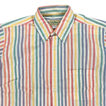 Load image into Gallery viewer, Vintage 90s L.L. Bean striped short sleeve pocket button down shirt (M/L)