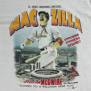 Vintage 1998 Mac Zilla Mark McGwire St. Louis Cardinals home run leader tee (XL)