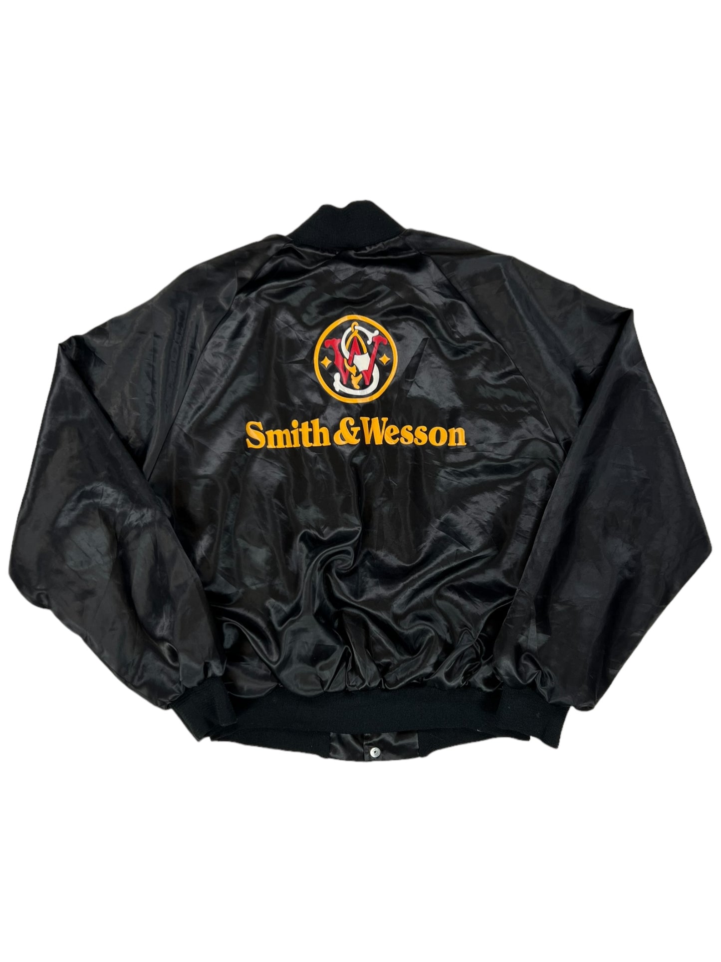 Vintage 90s Smith & Wesson gun satin jacket (XL)