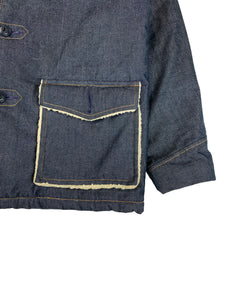 Vintage 80s Sherpa lined denim button jacket (M)
