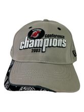 Load image into Gallery viewer, Vintage 2003 New Jersey Devils Conference Champions New Era Hockey Rules StrapBack DS