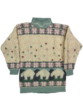 Vintage 90s Carroll Reed 6% mohair grandma style women’s sweater (M)
