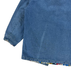 Vintage 80s Comic Strip lined denim jean jacket (XL)